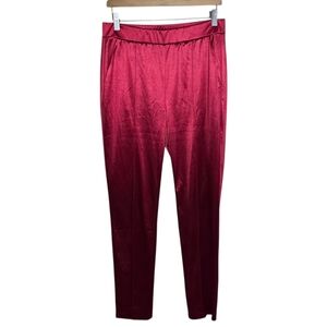 Isaac Mizrahi Live | Red Satin Pull On Waist Pants Size Small Tall